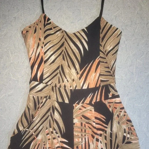 Eclipse Jungle Fauna Black & Orange Jumpsuit Size Small - Picture 4 of 10